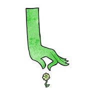 cartoon hand picking flower N9