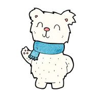 cartoon waving polar bear N24