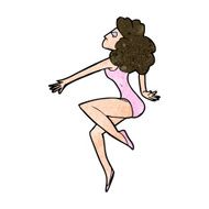 cartoon dancing woman N42