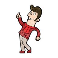 cartoon man giving thumbs up sign N19
