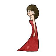cartoon woman pulling photo face N9