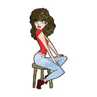 cartoon woman striking pose N9