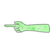 pointing zombie hand cartoon N5