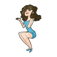 cartoon attractive woman sitting N9