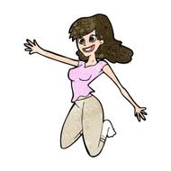 cartoon jumping woman N9
