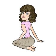 cartoon pretty woman N228