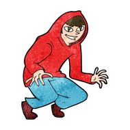 cartoon mischievous boy in hooded top N9
