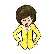 cartoon woman with hands on hips N176