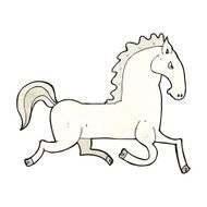 cartoon running white stallion N3