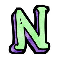 Cartoon Letter N N14