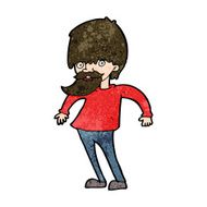 cartoon bearded man shrugging shoulders N6