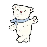 cartoon waving teddy polar bear N3