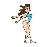 cartoon sexy woman in swimsuit N9