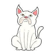 cartoon grumpy little dog N10