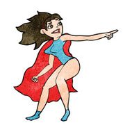cartoon superhero woman pointing N9