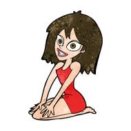 cartoon happy woman in dress N24