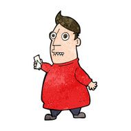 cartoon nervous man with tickets N9