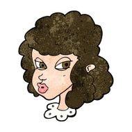 cartoon suspicious woman N16
