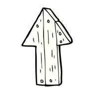 cartoon wooden direction arrow N9