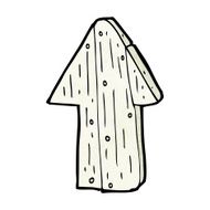 cartoon wooden direction arrow N10