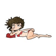 cartoon woman posing in underwear N9