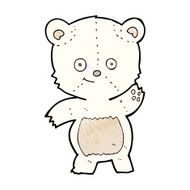 cartoon waving polar bear N26