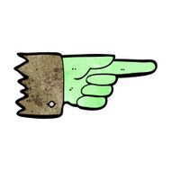 cartoon pointing halloween hand symbol N2