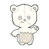 cartoon little polar bear waving N3