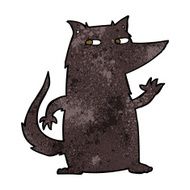 cartoon wolf waving N6
