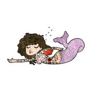 cartoon mermaid with tattoos N8