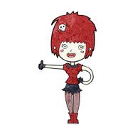 cartoon vampire girl giving thumbs up sign N17