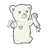 cartoon teddy polar bear with torn arm N2