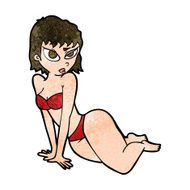 cartoon sexy woman in underwear N16