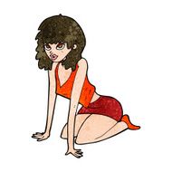 cartoon woman in sexy pose N14