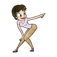 cartoon pretty woman pointing N31