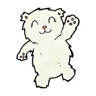 cartoon waving polar bear N27