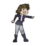 cartoon woman pointing N176