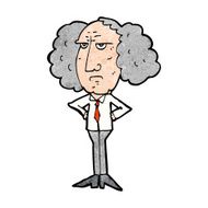 cartoon big hair lecturer man N6