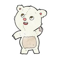 cartoon cute waving polar bear teddy N2