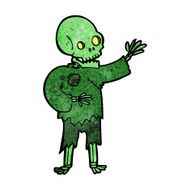 cartoon skeleton waving N8