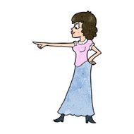 cartoon woman pointing finger N8