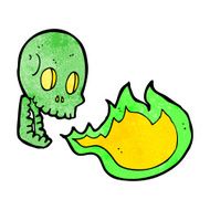 cartoon fire breathing skull N6