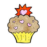 cartoon love heart cupcake N8