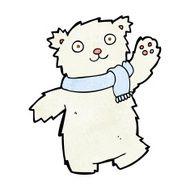 cartoon teddy bear wearing scarf N14