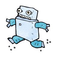 cartoon running robot N7
