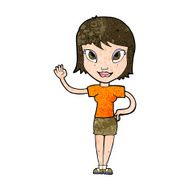 Cartoon Woman Waving N274