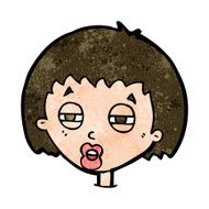 cartoon woman narrowing eyes N6