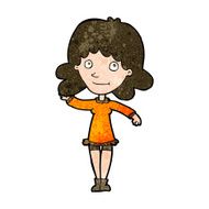 cartoon friendly woman waving N41