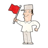 cartoon man waving flag N13