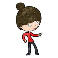 cartoon woman pointing N177
